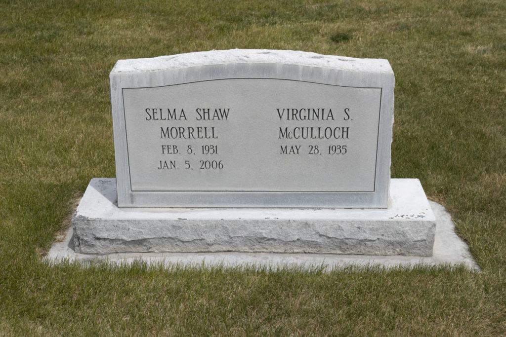 Virginia McCulloch & Selma Shaw Morrell Headstone