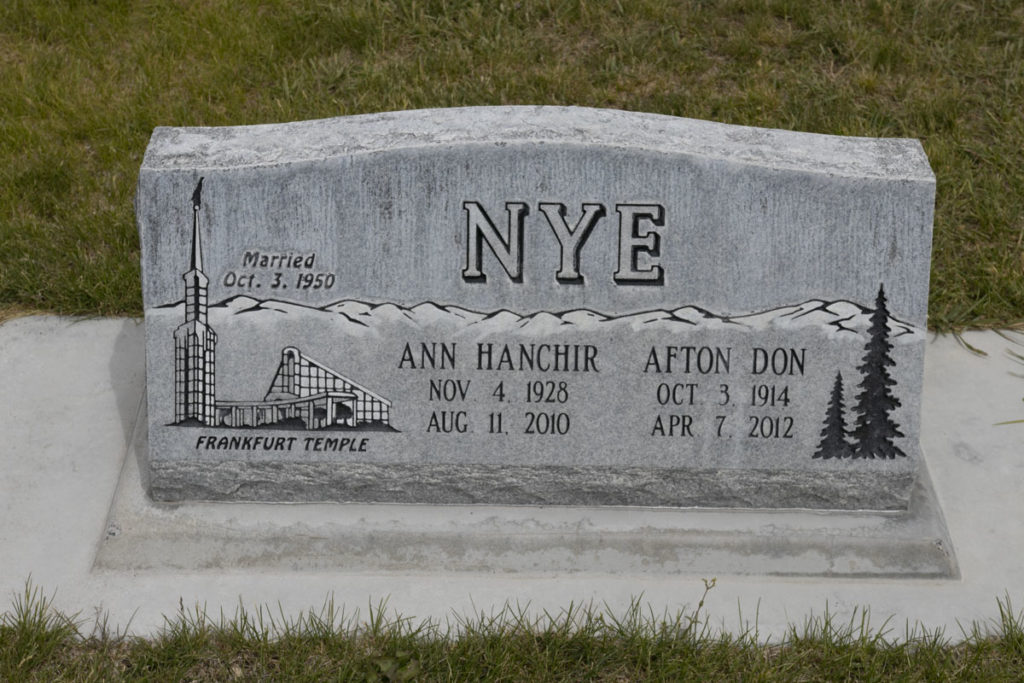 Afton Don & Ann Hanchir Nye Headstone