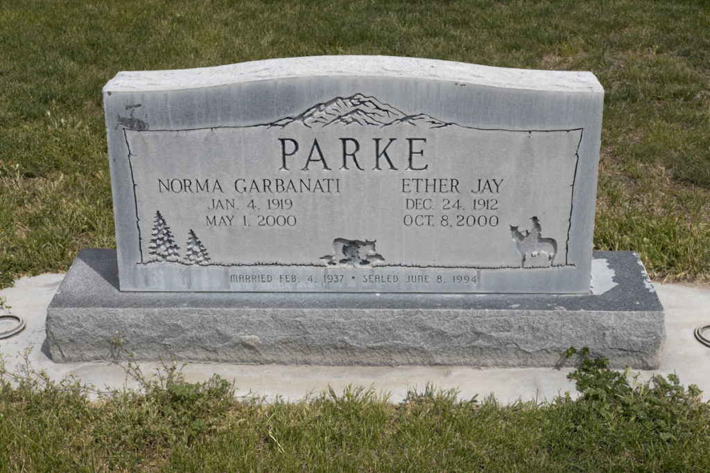 Ether Jay & Norma Garbanati Parke Headstone