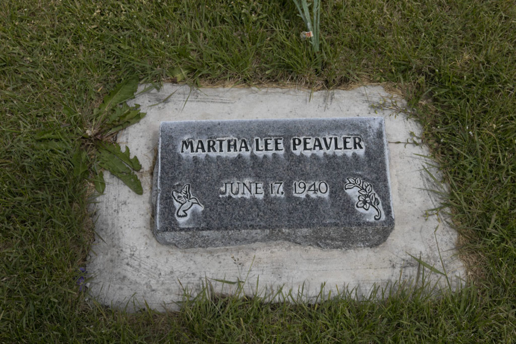Martha Lee Peavler Headstone
