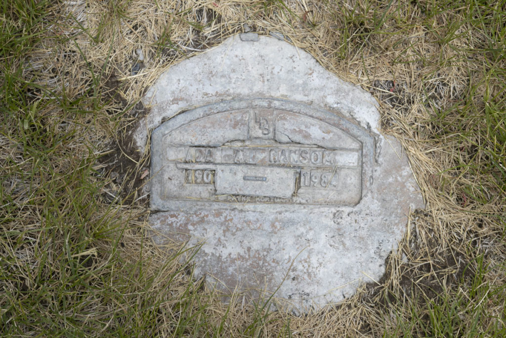 Ada A Ransom Grave Marker