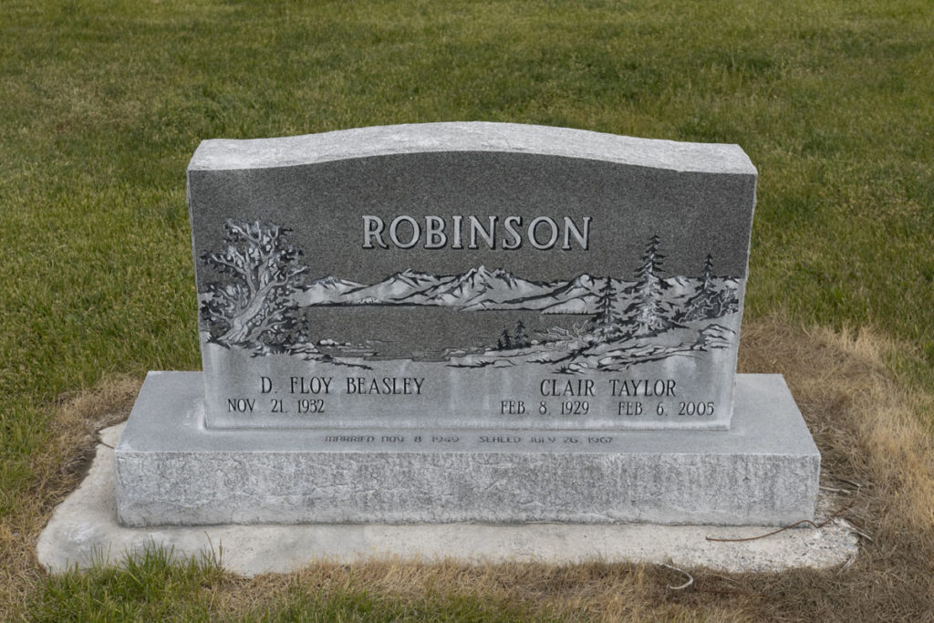 Clair Taylor & Floy Beasley Robinson Headstone