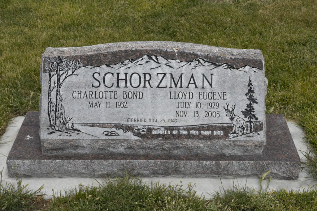 Lloyd Eugene & Charlotte Bond Schorzman Headstone