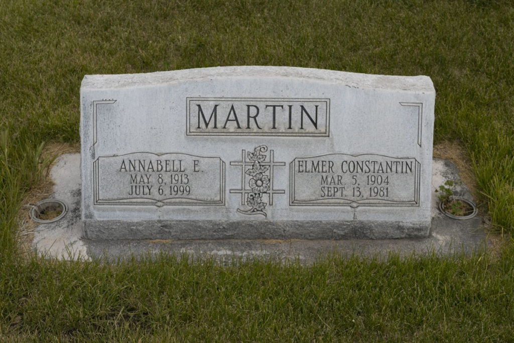 Elmer Constantin & Annabell E Martin Headstone