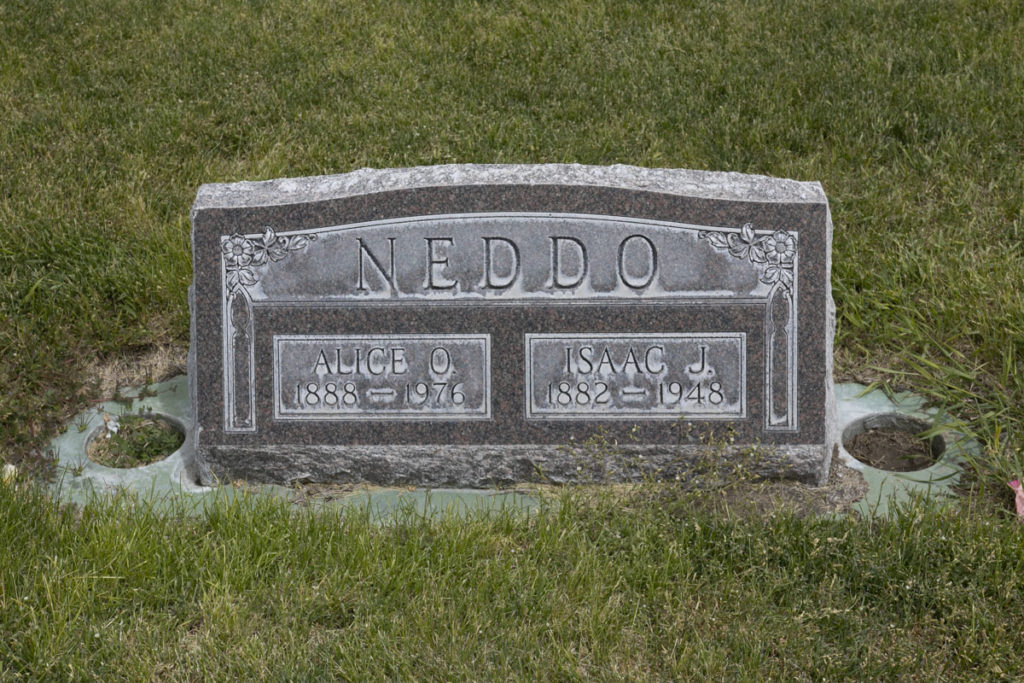 Isaac J & Alice O Neddo Headstone